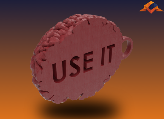 Beyin Anahtarlık - Use It | 3draMarket 3. Fotoğraf