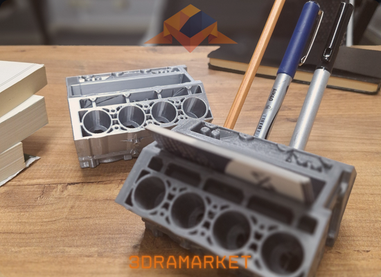 Motor Bloğu Kalemlik | 3draMarket 2. Fotoğraf