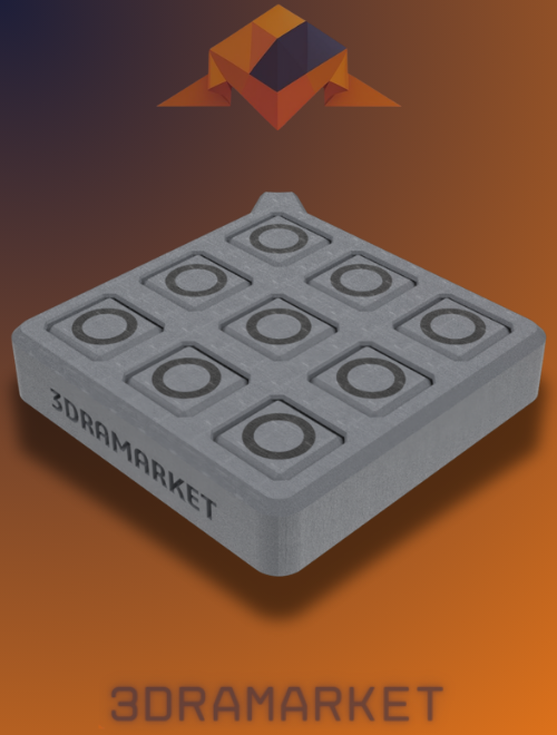 TicTacToe Anahtarlık 3D Baskı | 3draMarket 1. Fotoğraf