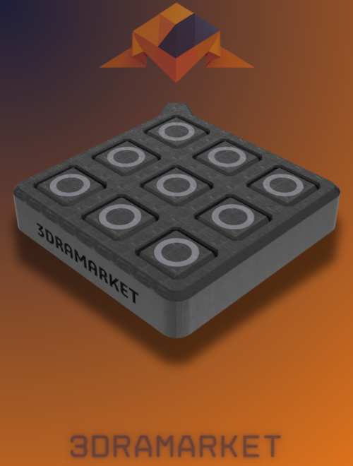 TicTacToe Anahtarlık 3D Baskı | 3draMarket 2. Fotoğraf